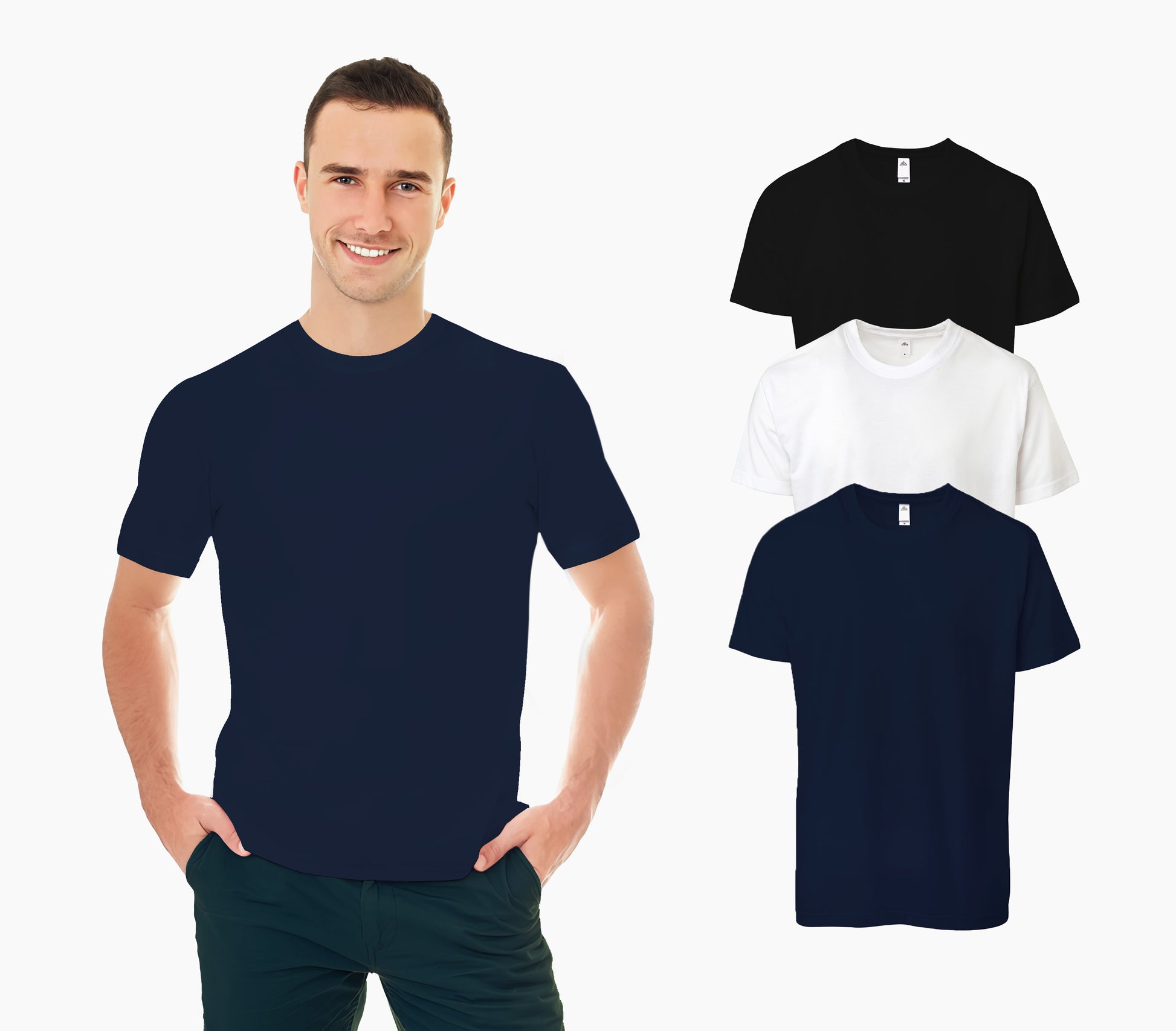 3 PC Pack of WHOLESALE Short Sleeve Premium T-Shirts
