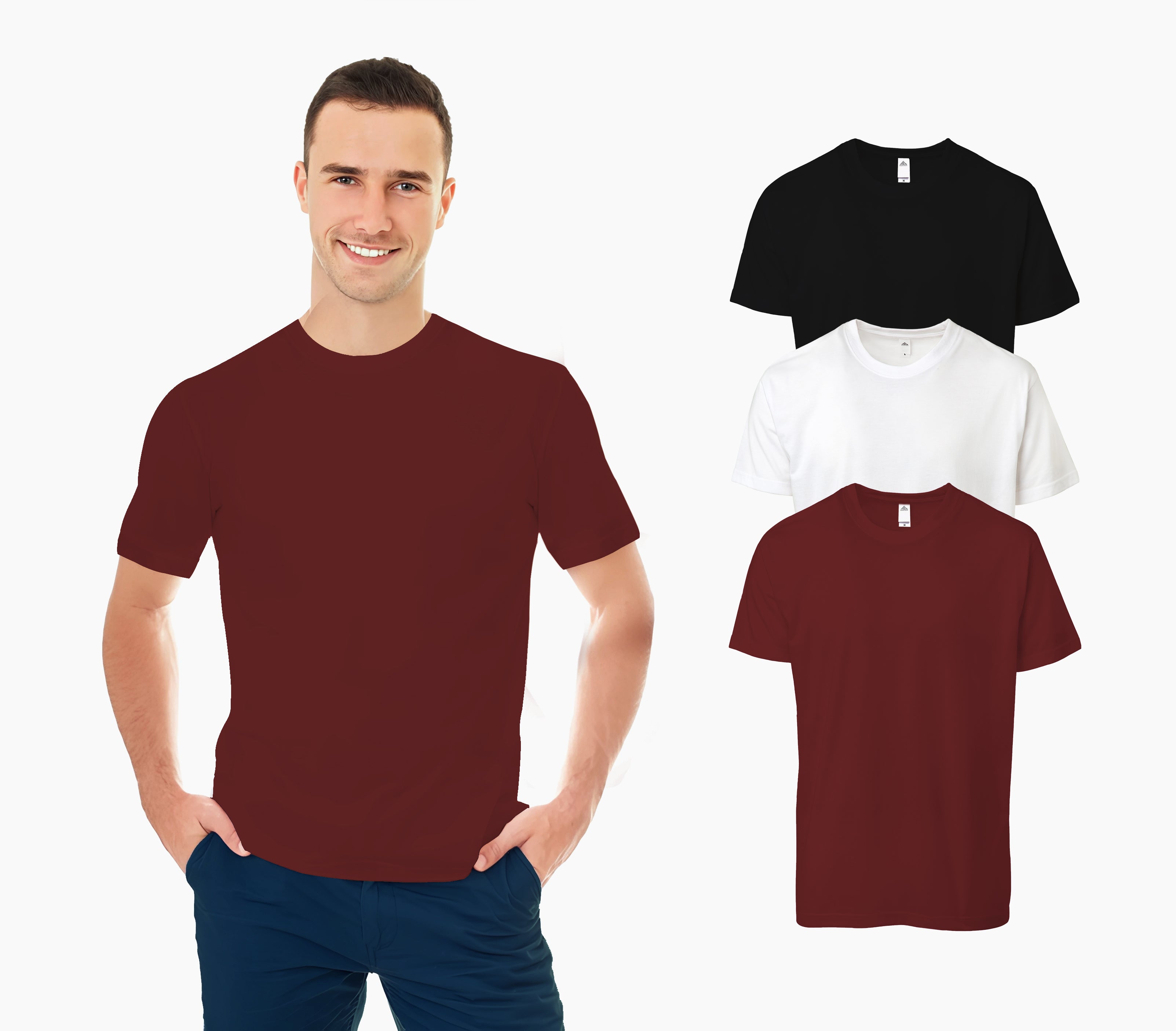 3 PC Combo, Extra Soft Medium Weight Short Sleeve Premium T-Shirts