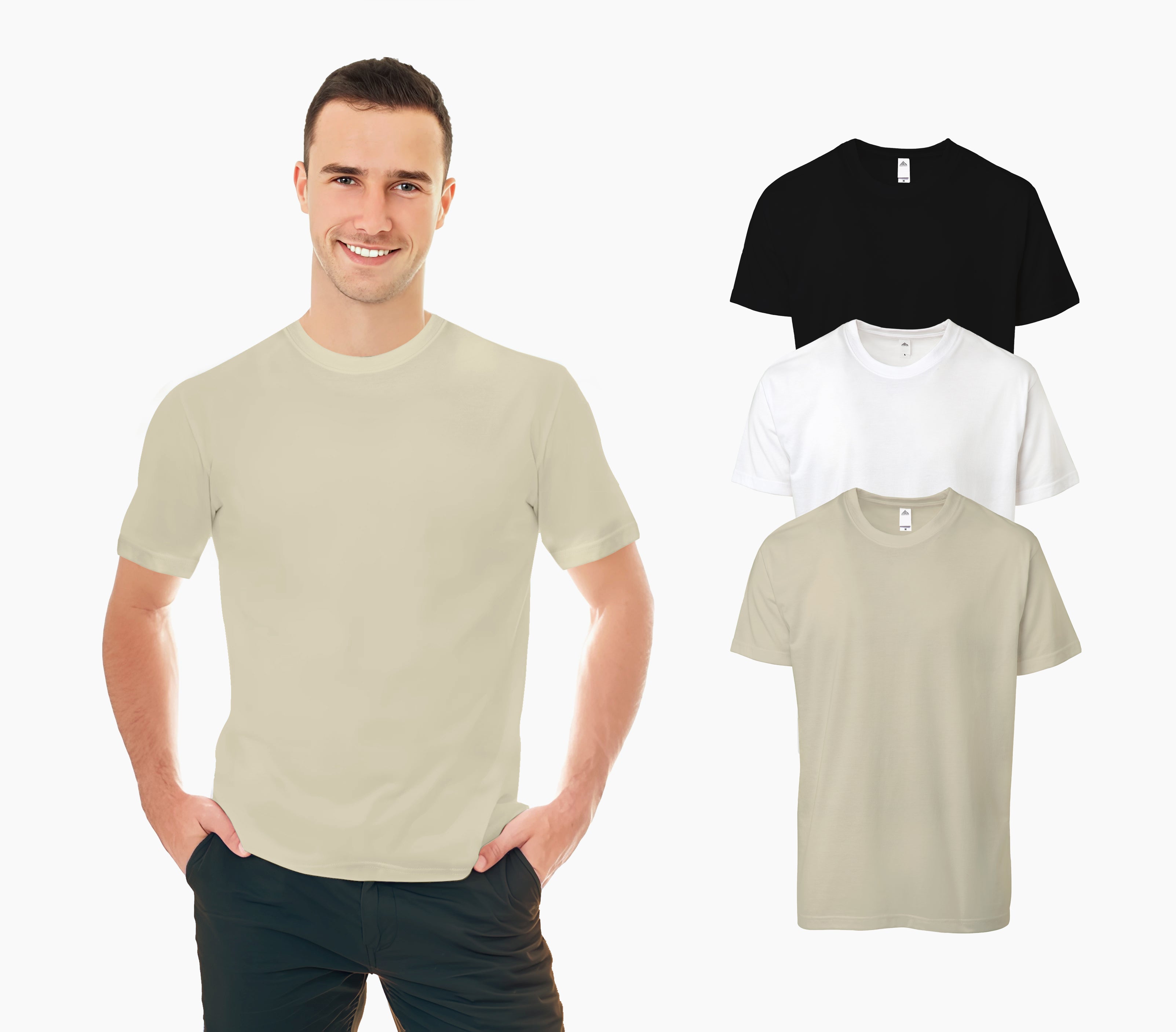 3 PC Combo, Extra Soft Medium Weight Short Sleeve Premium T-Shirts