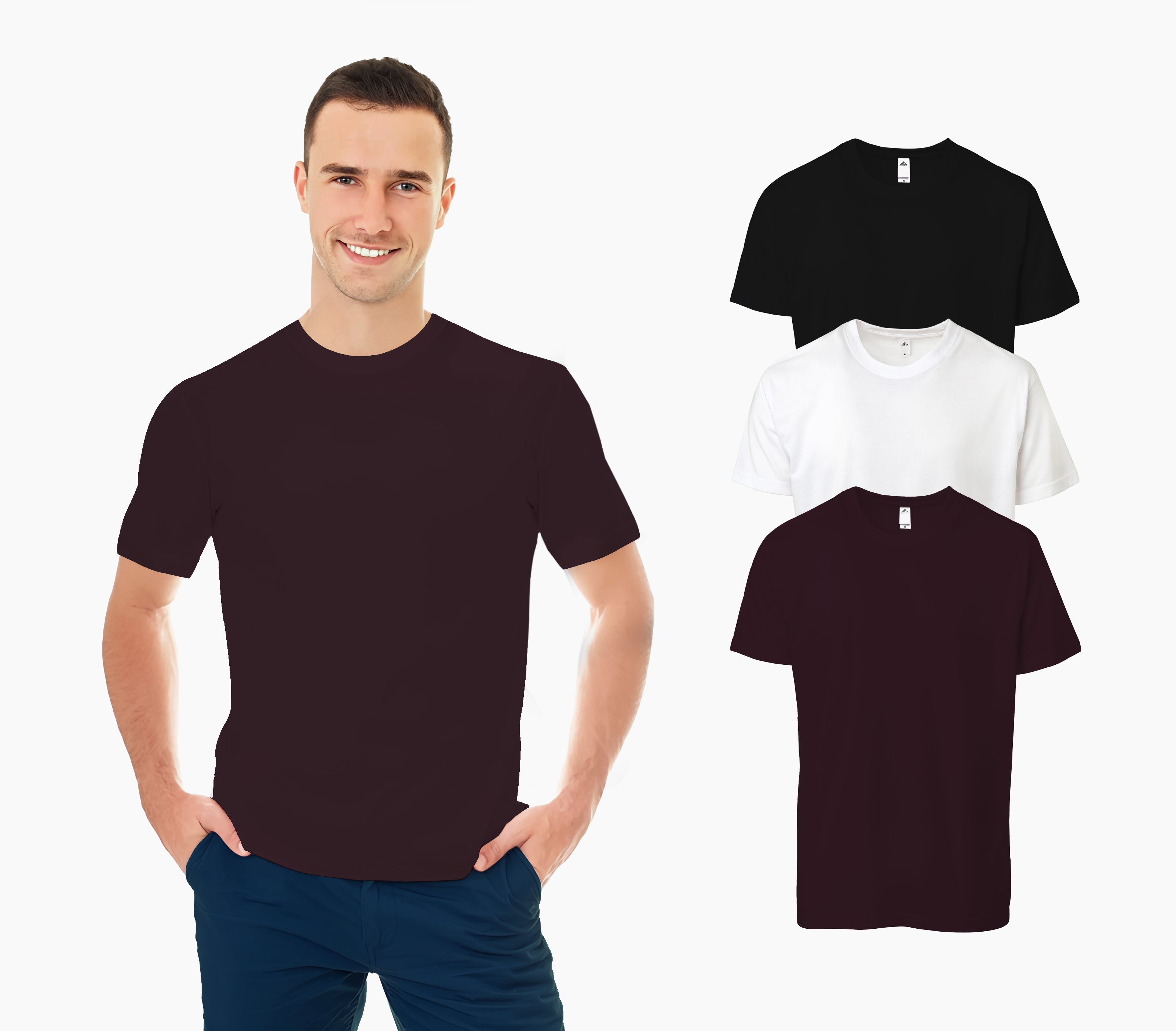3 PC Combo, Extra Soft Medium Weight Short Sleeve Premium T-Shirts