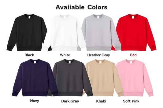 Unisex Cotton-face, Crew Neck Sweatshirt